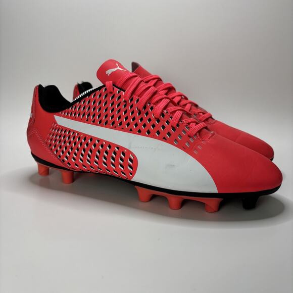 Puma Adreno III FG Jr Cleats Size 5.5c Youth Pink White Soccer Rugby - Picture 1 of 8